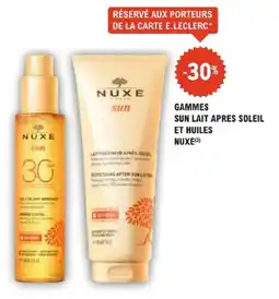 E.Leclerc Parapharmacie Gammes sun lait apres soleil et huiles nuxe offre