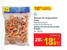 METRO Queues de langoustines non décortiquées crues offre