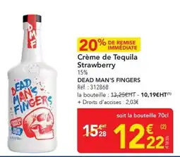 METRO Crème de tequila strawberry dead man's fingers offre