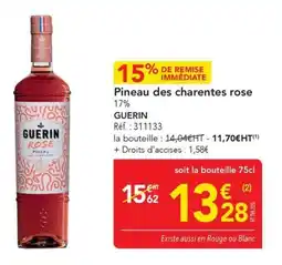METRO Pineau des charentes rose guerin offre