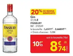 METRO Gin finsbury offre