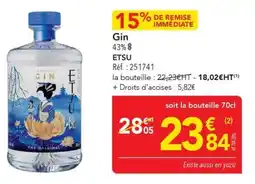 METRO Gin etsu offre