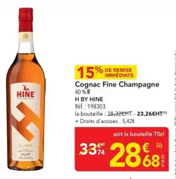 METRO Cognac fine champagne h by hine offre
