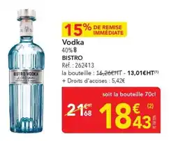 METRO Vodka bistro offre