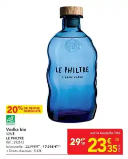 METRO Vodka bio le philtre offre