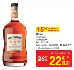 METRO Rhum appleton offre