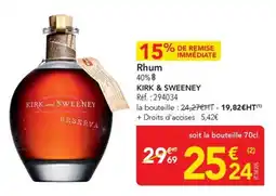 METRO Rhum kirk & sweeney offre
