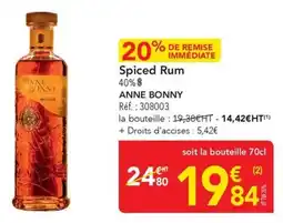 METRO Spiced rum anne bonny offre