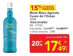 METRO Rhum blanc agricole cuvée de l'océan trois rivières offre