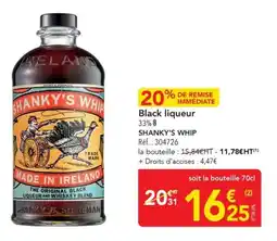 METRO Black liqueur shanky's whip offre