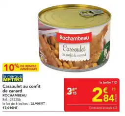 METRO Cassoulet au confit de canard rochambeau offre
