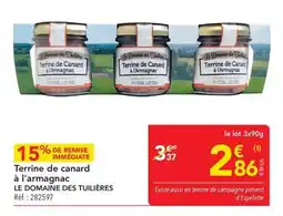 METRO Terrine de canard à l'armagnac le domaine des tuilières offre