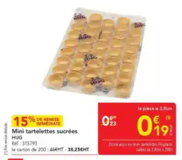 METRO Mini tartelettes sucrées hug offre