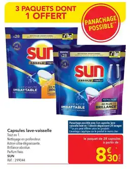 METRO Capsules lave-vaisselle sun offre