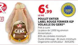 Maximarché Poulet entier label rouge fermier igp volaille du gers offre