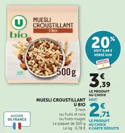 Maximarché Muesli croustillant u bio offre