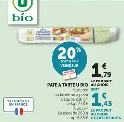 Maximarché Pate a tarte u bio offre