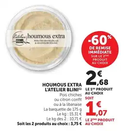 Maximarché Houmous extra l'atelier blini offre
