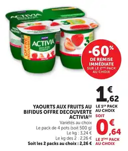 Maximarché Yaourts aux fruits au bifidus offre decouverte activia offre