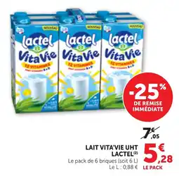 Maximarché Lait vita'vie uht lactel offre