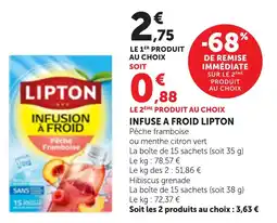 Maximarché Infuse a froid lipton offre