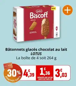 Coccimarket Bâtonnets glacés chocolat au lait lotus offre