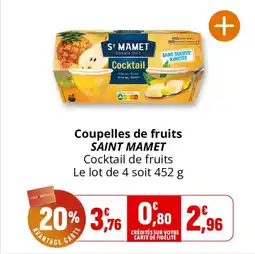 Coccimarket Coupelles de fruits saint mamet offre