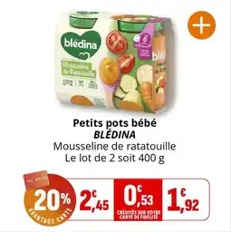 Coccimarket Petits pots bébé blédina offre