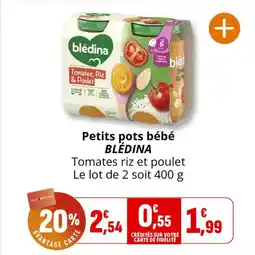 Coccimarket Petits pots bébé bledina offre