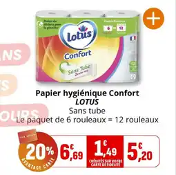 Coccimarket Papier hygiénique confort lotus offre