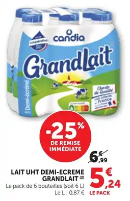 Maximarché Lait uht demi-ecreme grandlait offre
