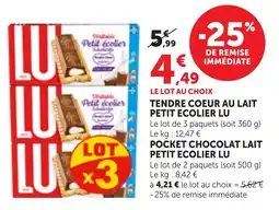Maximarché Tendre coeur au lait petit ecolier lu offre