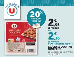 Maximarché Saucisses cocktail fumees u offre