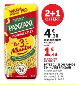 Maximarché Pates cuisson rapide 3 minutes panzani offre