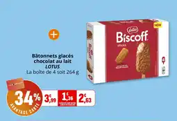 Coccinelle Supermarché Bâtonnets glacés chocolat au lait lotus offre