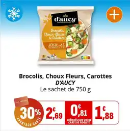 Coccinelle Supermarché Brocolis choux fleurs carottes d'aucy offre