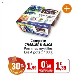 Coccinelle Supermarché Compote charles & alice offre