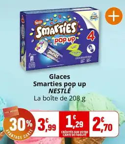 Coccinelle Supermarché Glaces smarties pop up nestlé offre