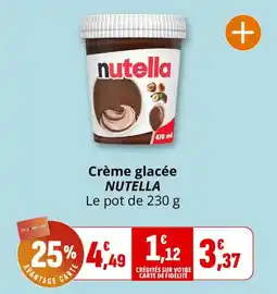 Coccinelle Supermarché Crème glacée nutella offre