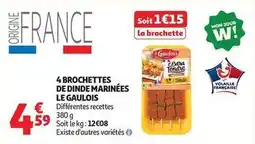 Auchan Supermarché Le gaulois - 4 brochettes de dinde marinées offre