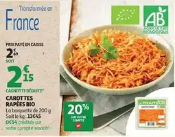Auchan Supermarché Auchan - carottes rapees bio offre