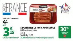 Auchan Supermarché Madrange - 5 poitrines de porc offre