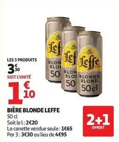 Auchan Supermarché Leffe - bière blonde offre