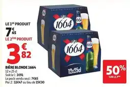Auchan Supermarché Kronenbourg - bière blonde 1664 offre
