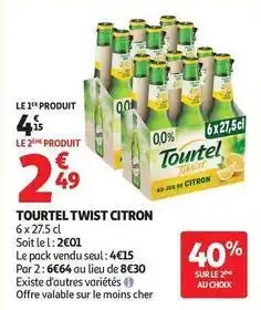 Auchan Supermarché Tourtel twist - citron offre