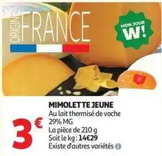Auchan Supermarché Mimolette jeune offre