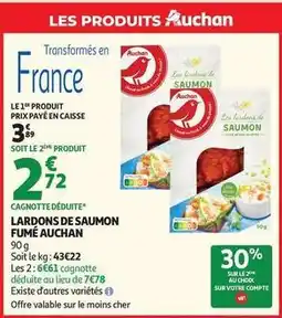 Auchan Supermarché Auchan - lardons de saumon fumé offre