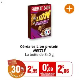 Coccinelle Supermarché Céréales lion protein nestlé offre