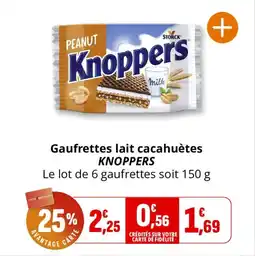 Coccinelle Supermarché Gaufrettes lait cacahuètes knoppers offre