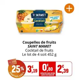 Coccinelle Supermarché Coupelles de fruits saint mamet offre